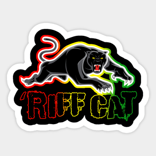 Penrith Panthers - 'RIFF CAT (Red, Gold & Green) Sticker